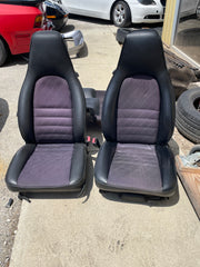 Full set of Porsche 944 black script seats