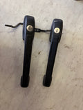 Pair of black exterior early door handles