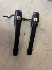 Pair of black exterior early door handles